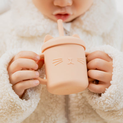 Tasse Paille en Silicone Chat | Bébé Calins