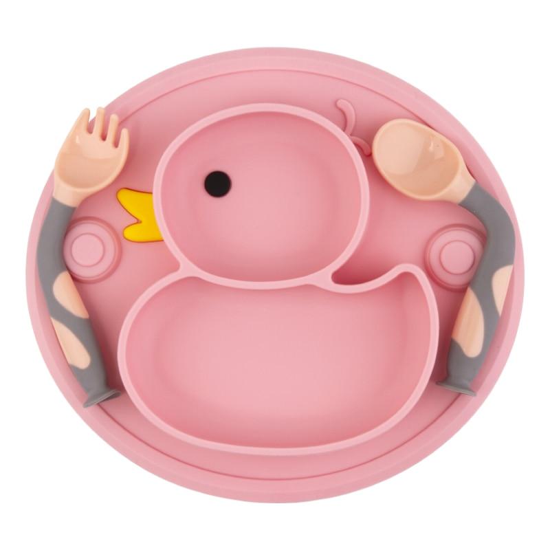 Coffret Repas Bébé en Silicone Canard | Bébé Calins