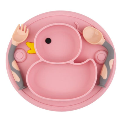 Coffret Repas Bébé en Silicone Canard | Bébé Calins