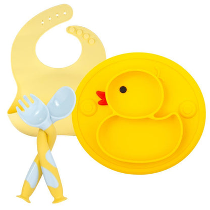 Coffret Repas Bébé en Silicone Canard | Bébé Calins