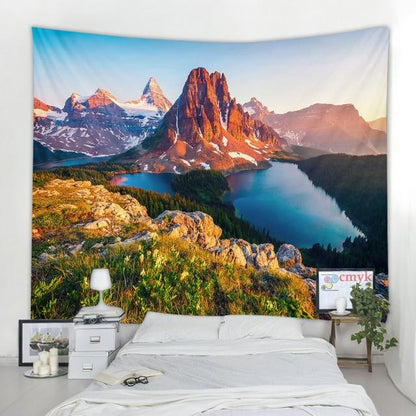 Grande serviette<Br>de plage montagne