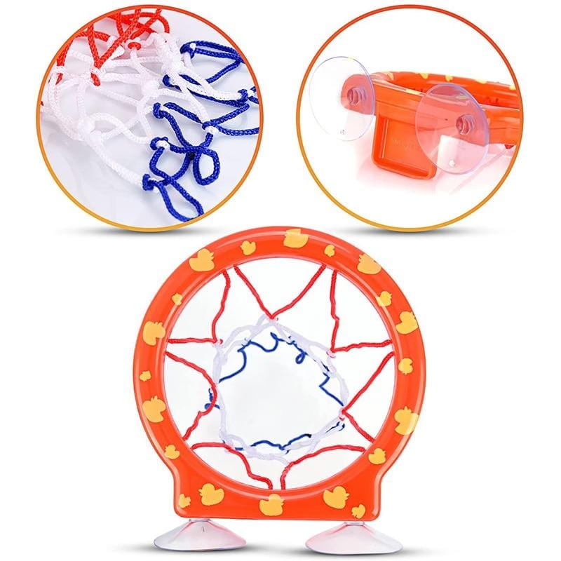 Panier de Basket Gonflable avec Ventouse et 3 Balles - Fun au Bain pour Bébé Calins!