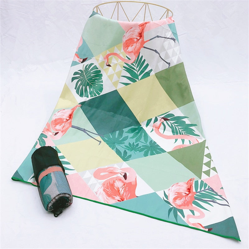 Grande serviette de plage<br>flamant rose