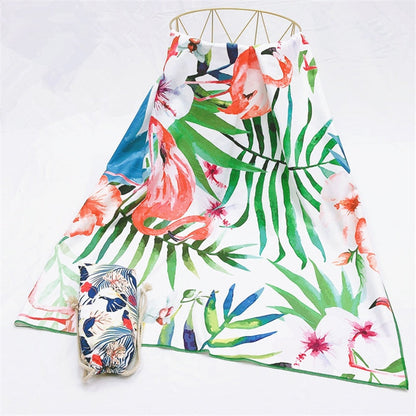 Grande serviette de plage<br>flamant rose