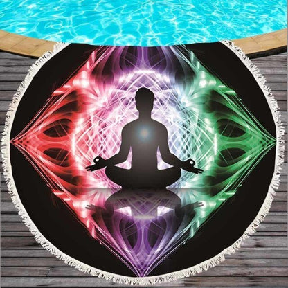 Serviette de plage<Br>ronde chakra