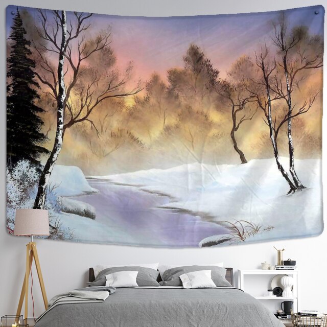Grande serviette de plage<Br>dans la forêt