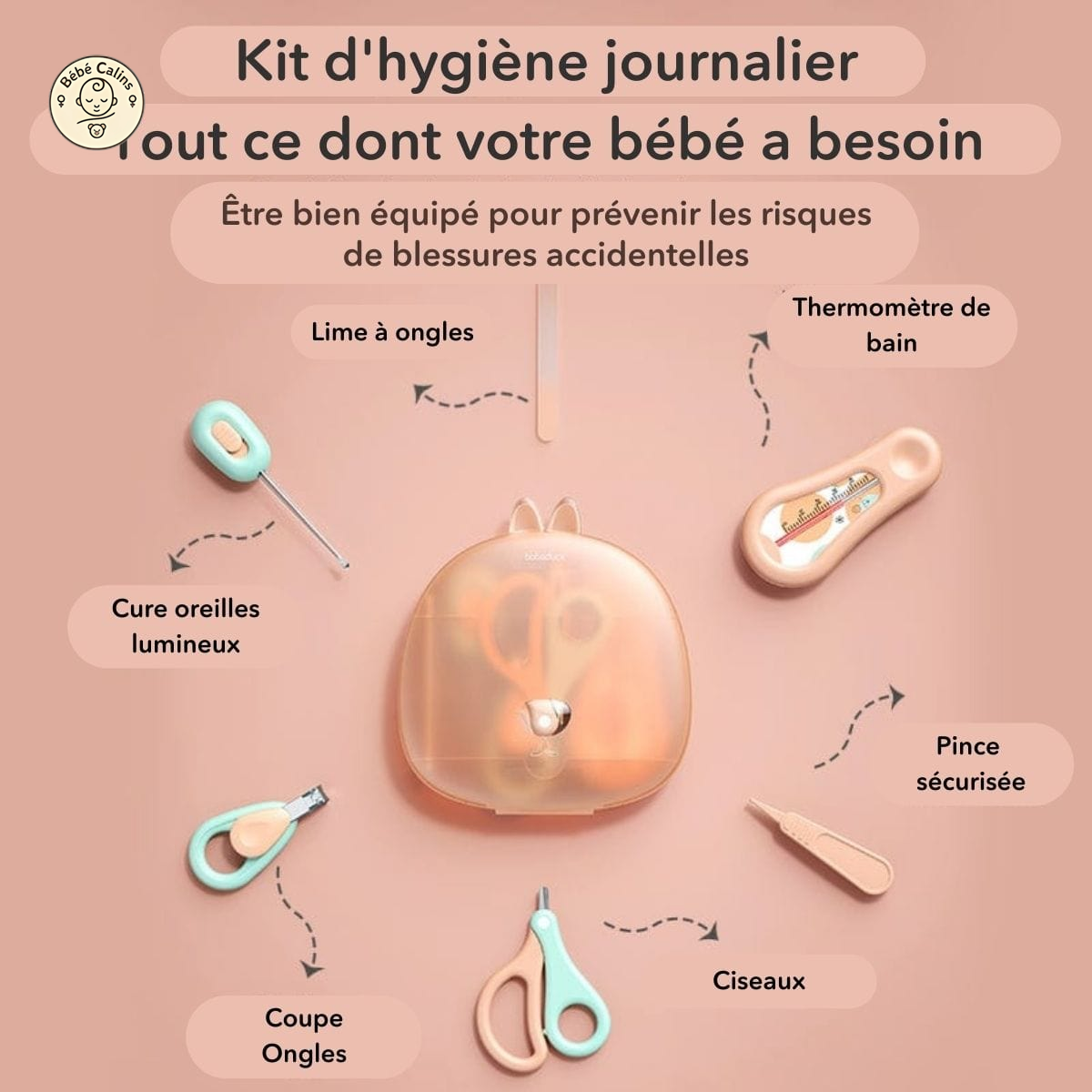Tranquillité et douceur : Trousse de soin pour bébé, idéale pour l'hygiène et la toilette