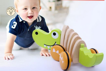 Chien et Crocodile en Bois à Tirer