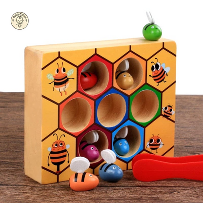 Jouet éducatif en bois ruche abeilles