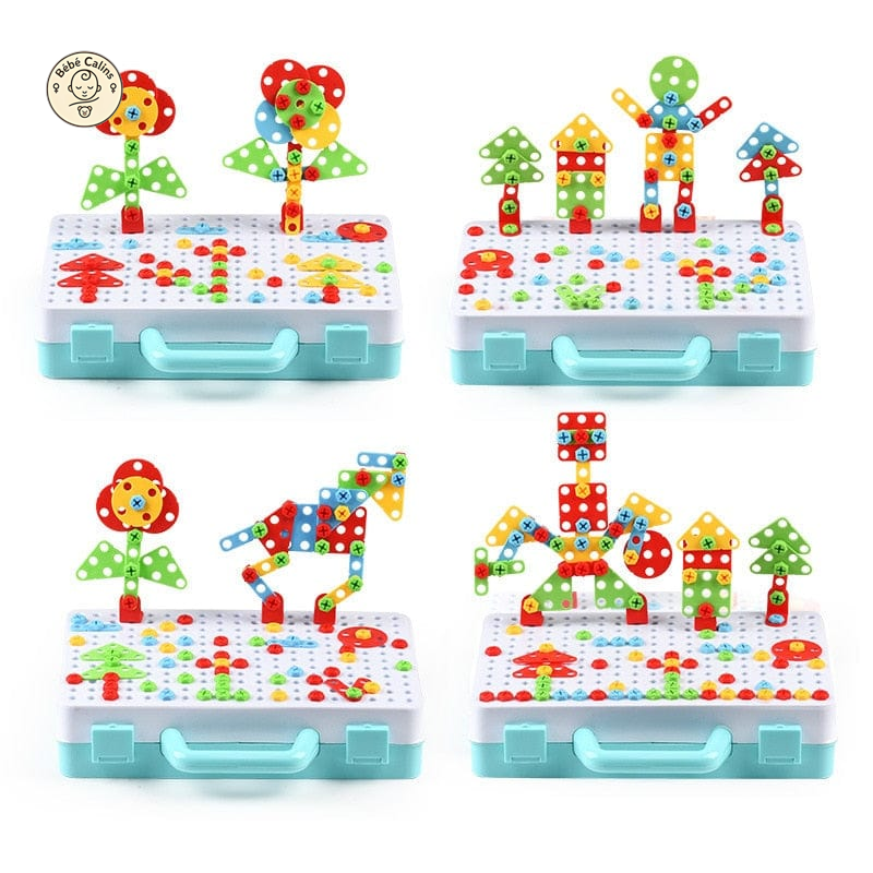 Jeu de construction électrique à visser 3D pour enfants