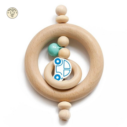 Coffret Jeux en Bois 3 Pièces avec Hochet