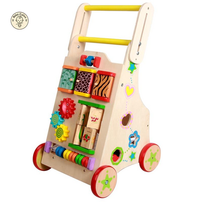 Trotteur en Bois avec Jeux d'Éveil