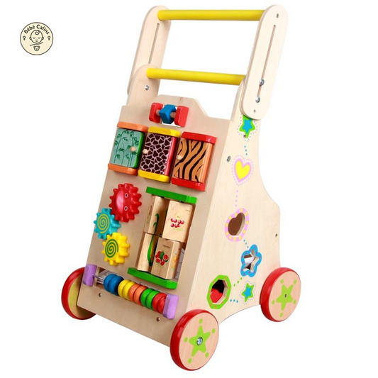 Trotteur en Bois avec Jeux d'Éveil
