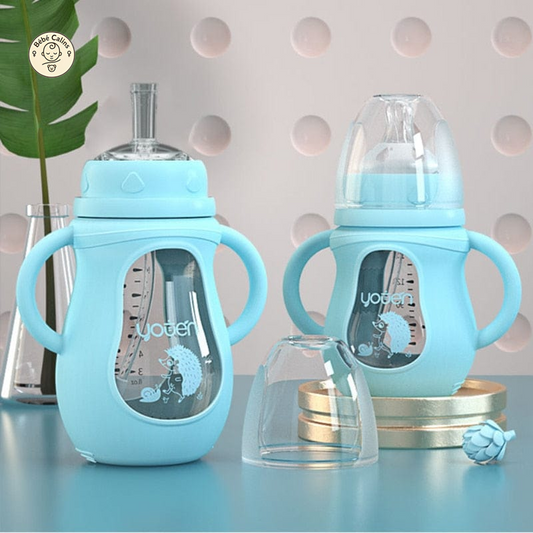 Biberon en verre protection silicone