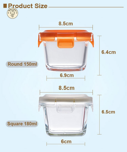 Petits pots bébé en verre (3 pièces)