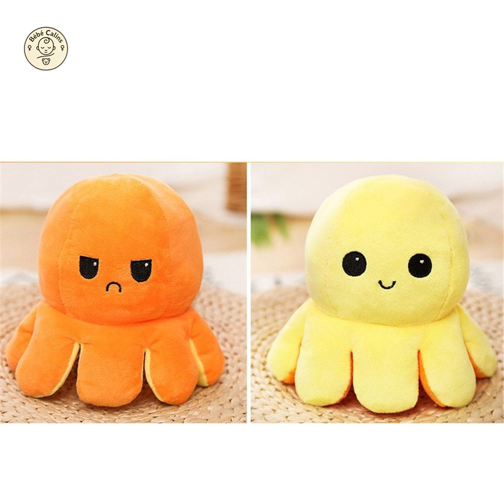 Peluche Poulpe Réversible Deux Couleurs à l'Humeur Changeante