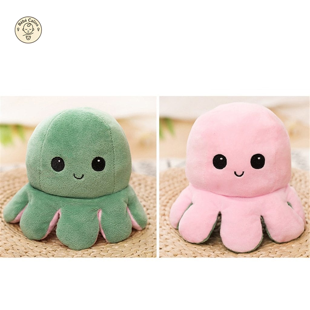 Peluche Poulpe Réversible Deux Couleurs à l'Humeur Changeante