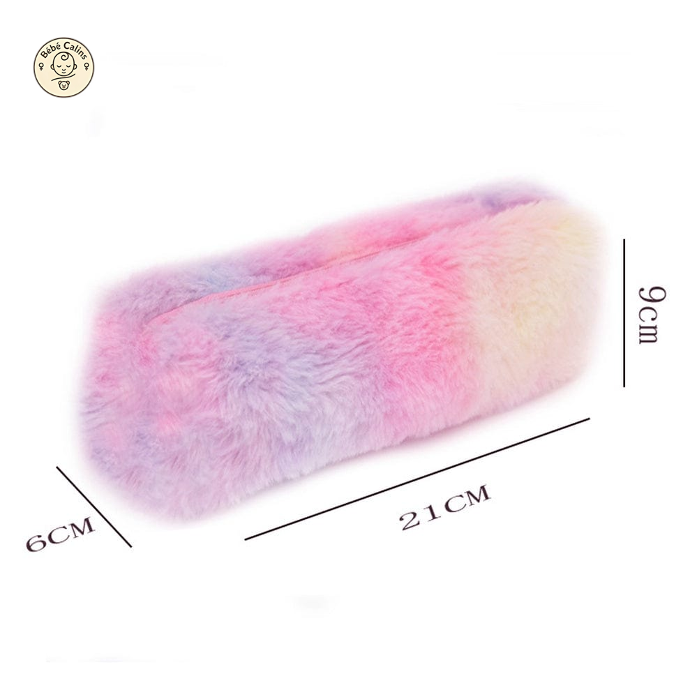 Trousse kawaii colorée en peluche