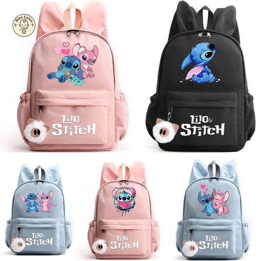 Cartable Stitch Éblouissant avec Porte-Clé Pratique