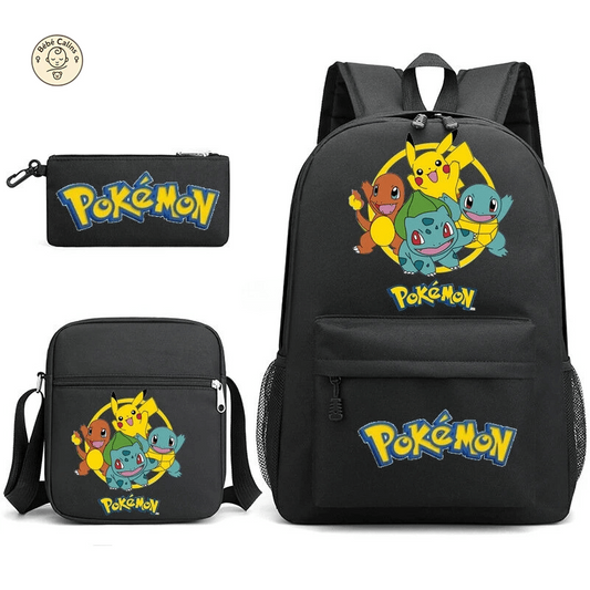 Cartable Pokémon Imperméable en 3 Sections pour une Rentrée Stylée