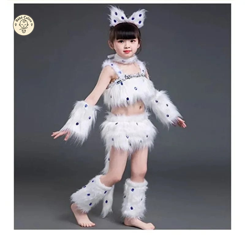 Déguisement Chat Blanc Fille Danse Cosplay
