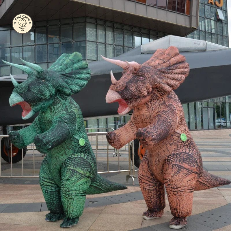 Déguisement dinosaure adulte tricératops gonflable