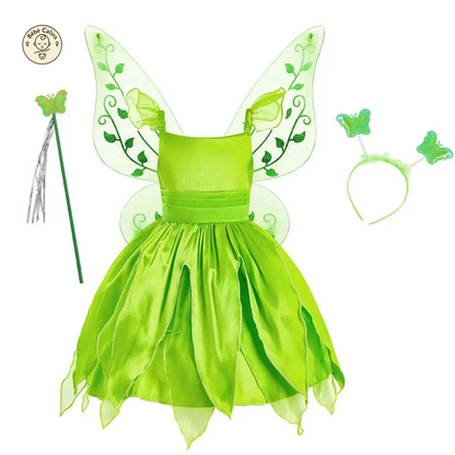 Déguisement fée Princesse Verte Ailée Enfant