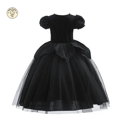 Déguisement de Sorcière Enfant Noir Dentelle Luxe
