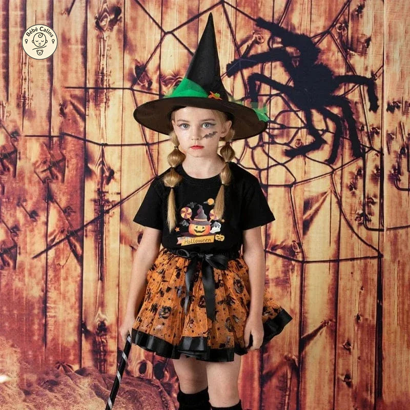 Déguisement de Sorcière Enfant avec Chapeau