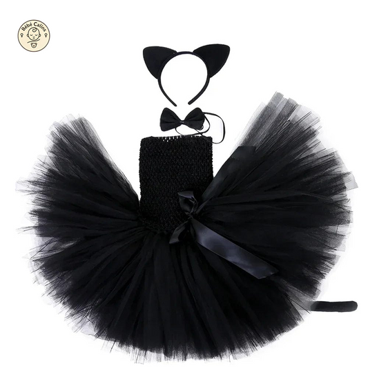 Déguisement Chat Robe Tutu Noir Fille Cosplay