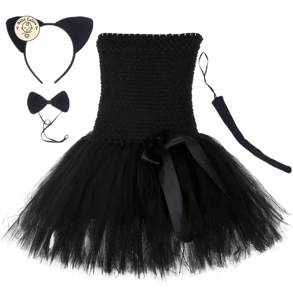 Déguisement Chat Robe Tutu Noir Fille Cosplay