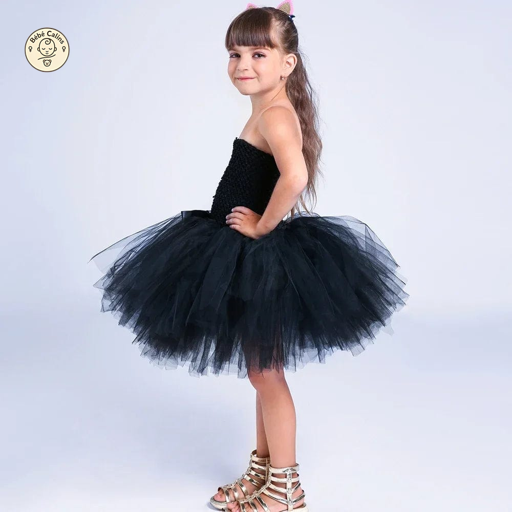 Déguisement Chat Robe Tutu Noir Fille Cosplay