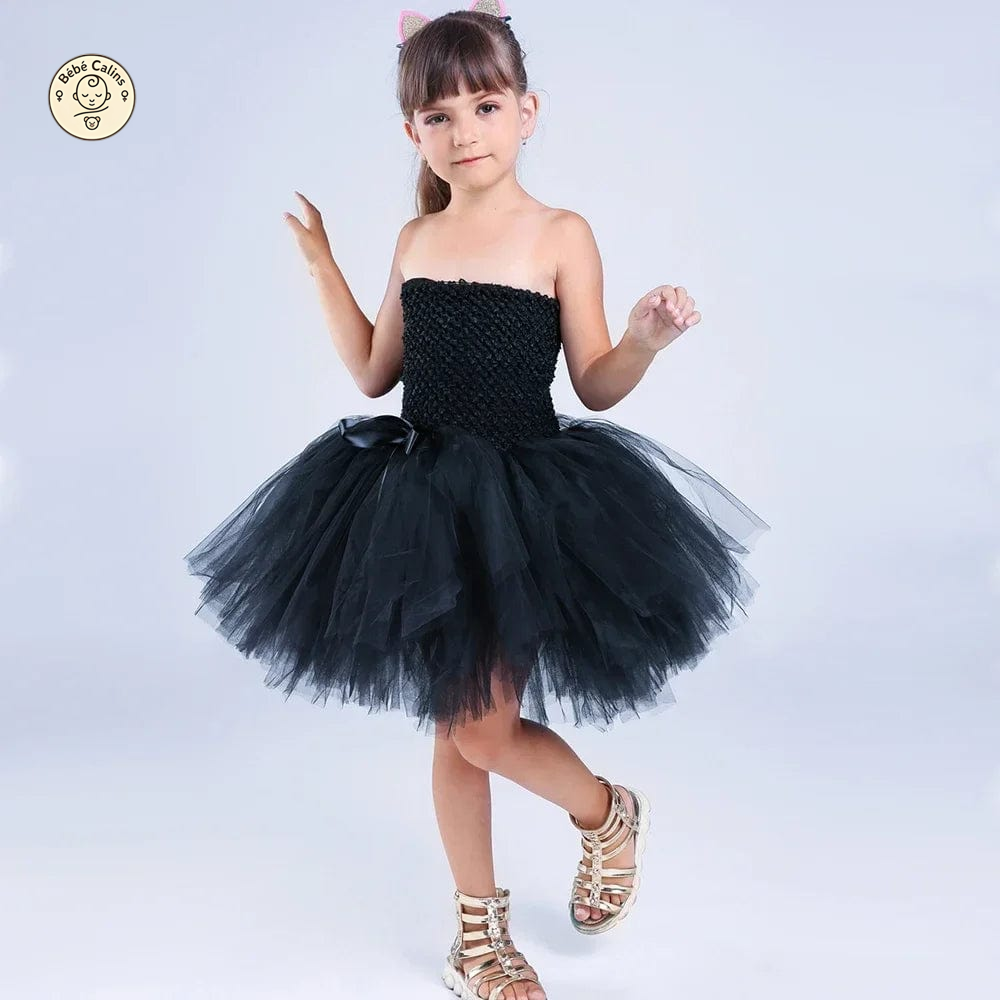 Déguisement Chat Robe Tutu Noir Fille Cosplay