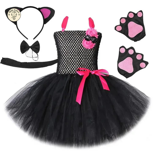 Déguisement Chat Noir Fille avec Tutu et Accessoires