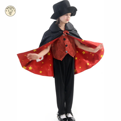 Déguisement de magicien Enfant avec Cape et Chapeau