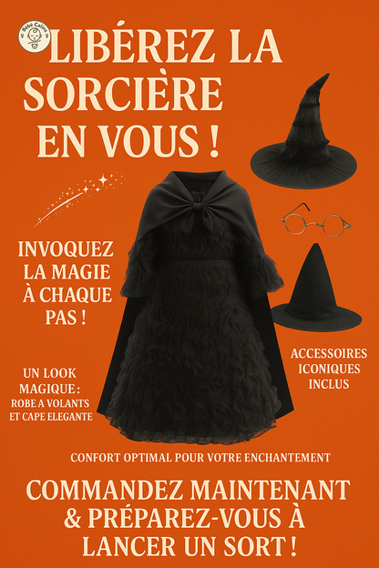 Déguisement de Sorcière Halloween Enfant Robe Noire