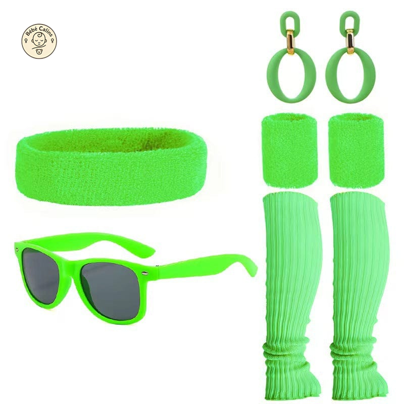 Déguisement année 80 ensemble d'accessoires disco