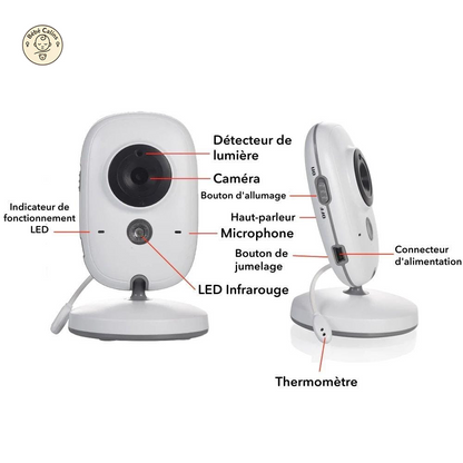 Babyphone : Moniteur bébé avec Ecran Portable à Vision Nocturne