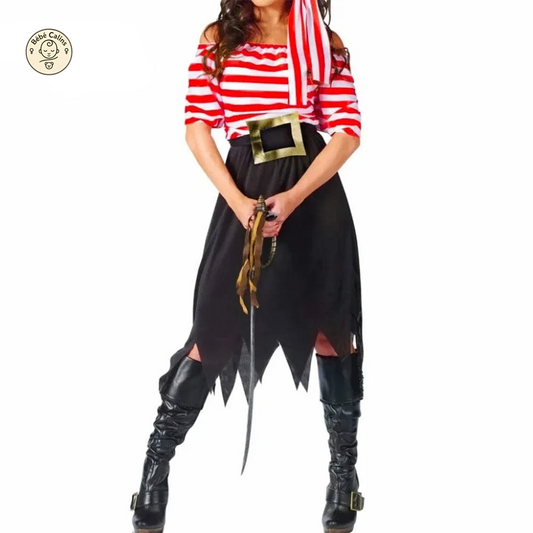 Déguisement pirate femme rayures rouges