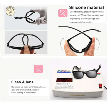 Lunettes de soleil bébé polarisées flexibles avec sangle