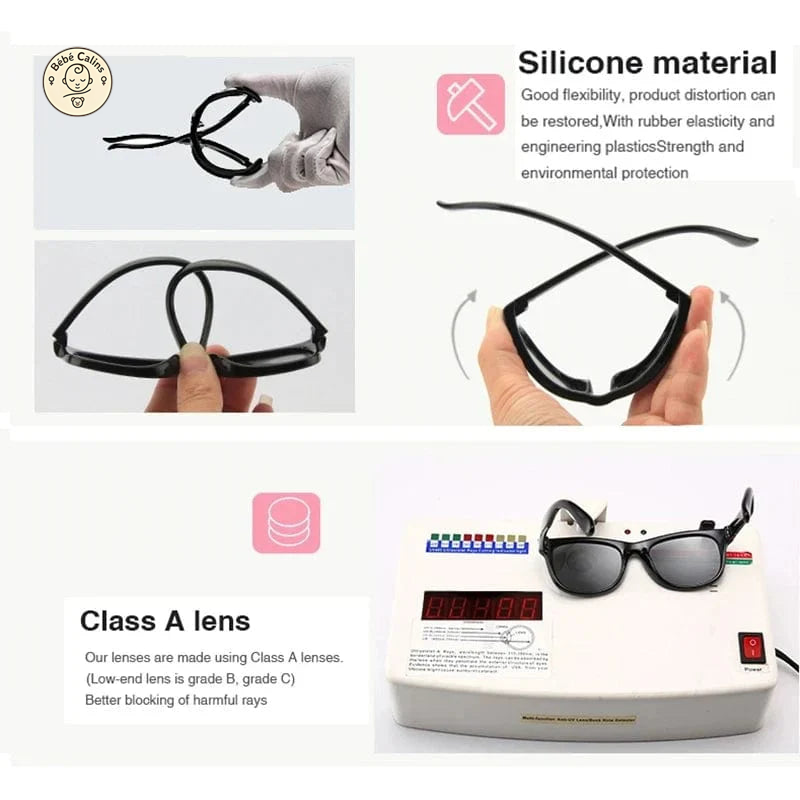 Lunettes de soleil bébé rondes avec sangle