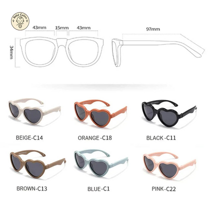 Lunettes de soleil bébé coeur 0-2 ans