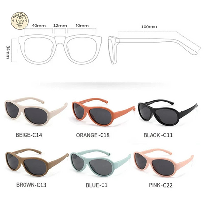 Lunettes de soleil bébé flexible avec sangle réglable 0-3 ans