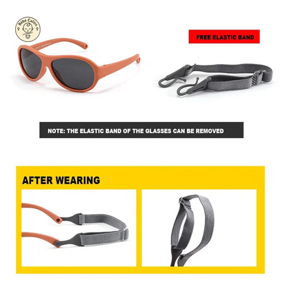 Lunettes de soleil bébé flexible avec sangle réglable 0-3 ans