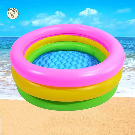 Piscine bébé gonflable arc-en-ciel à trois anneaux