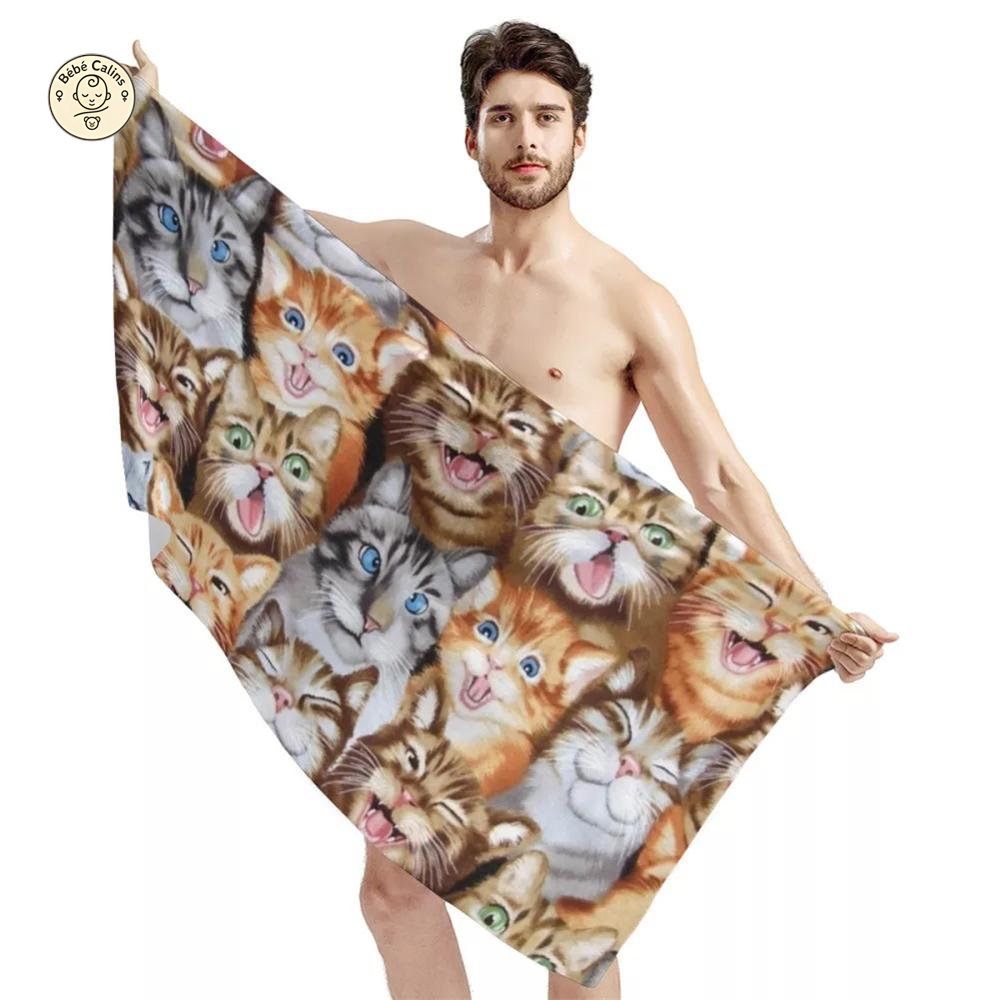 Grande serviette<br>de plage chat