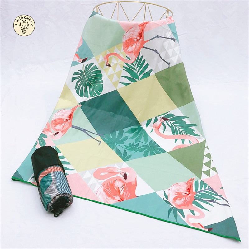 Grande serviette de plage<br>flamant rose