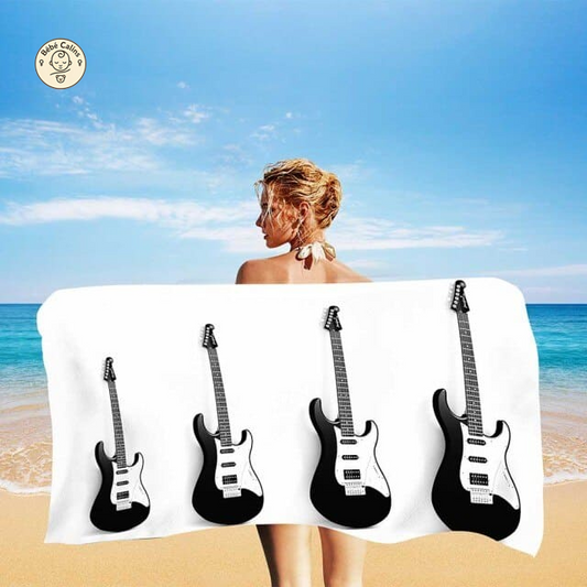 Grande serviette<br>de plage guitare