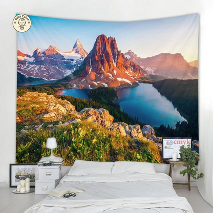 Grande serviette<Br>de plage montagne