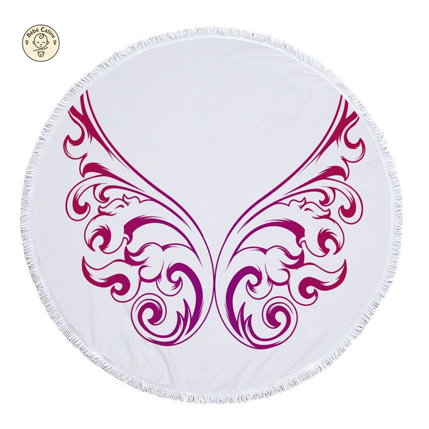Serviette de plage ronde<br> ailes de fées